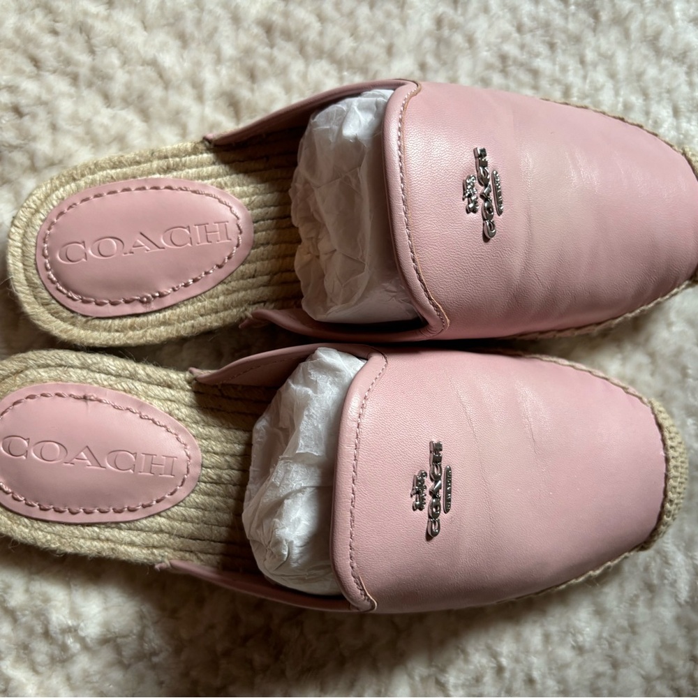 Coach Women's Pink Espadrille Slip-On Shoes